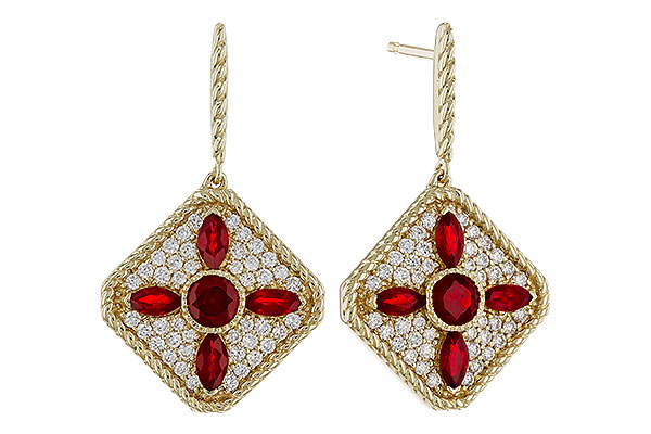 A320-78110: EARRINGS .99 TW RUBY 1.42 TGW