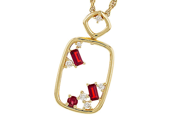 A320-79038: NECKLACE .33 TW RUBY .44 TGW