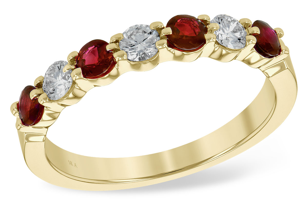 B235-34501: LDS WED RG .48 RUBY .78 TGW
