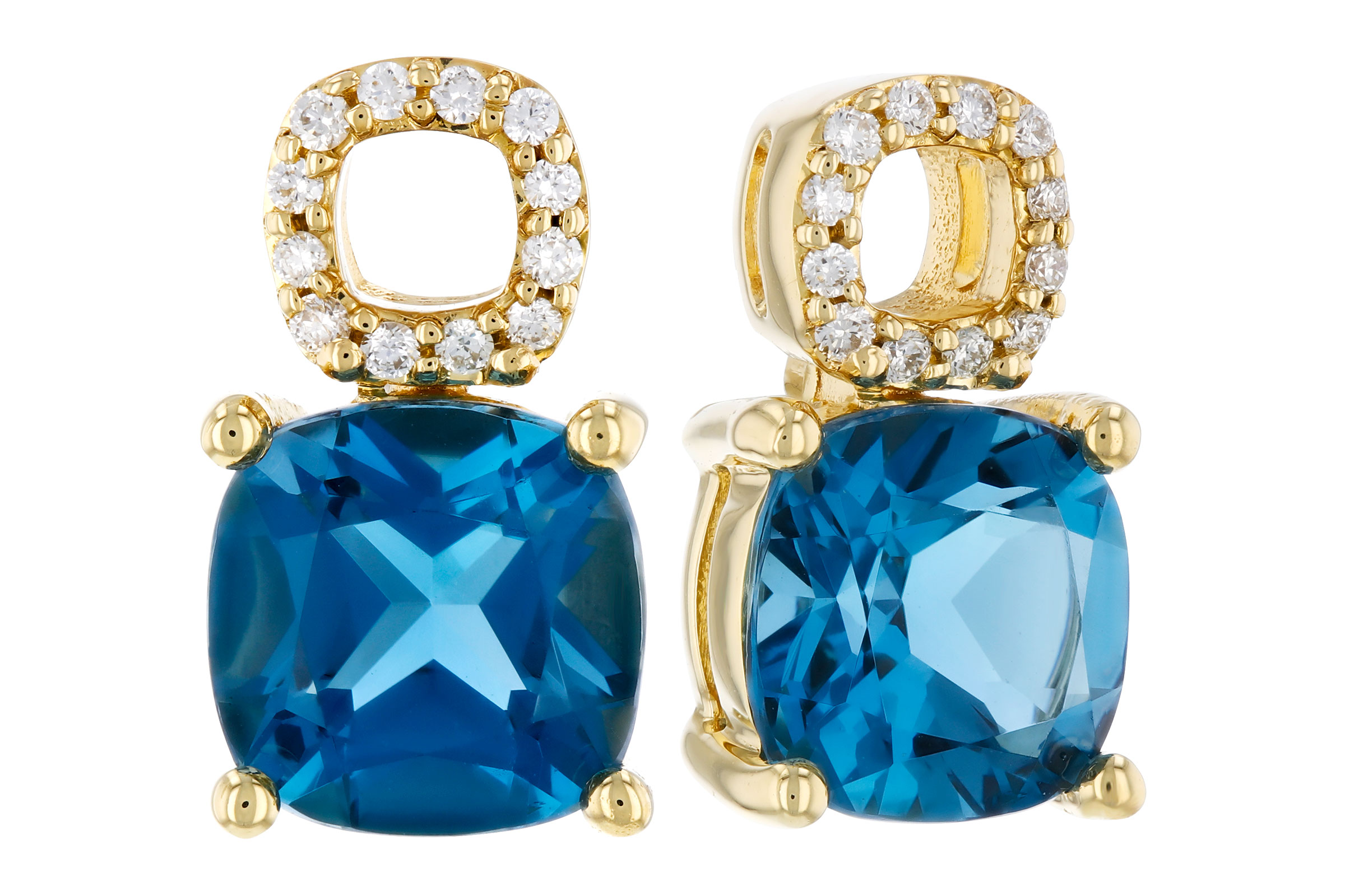 B321-66319: EARR 1.92 TW LONDON BLUE TOPAZ 1.98 TGW (6MM LBT)