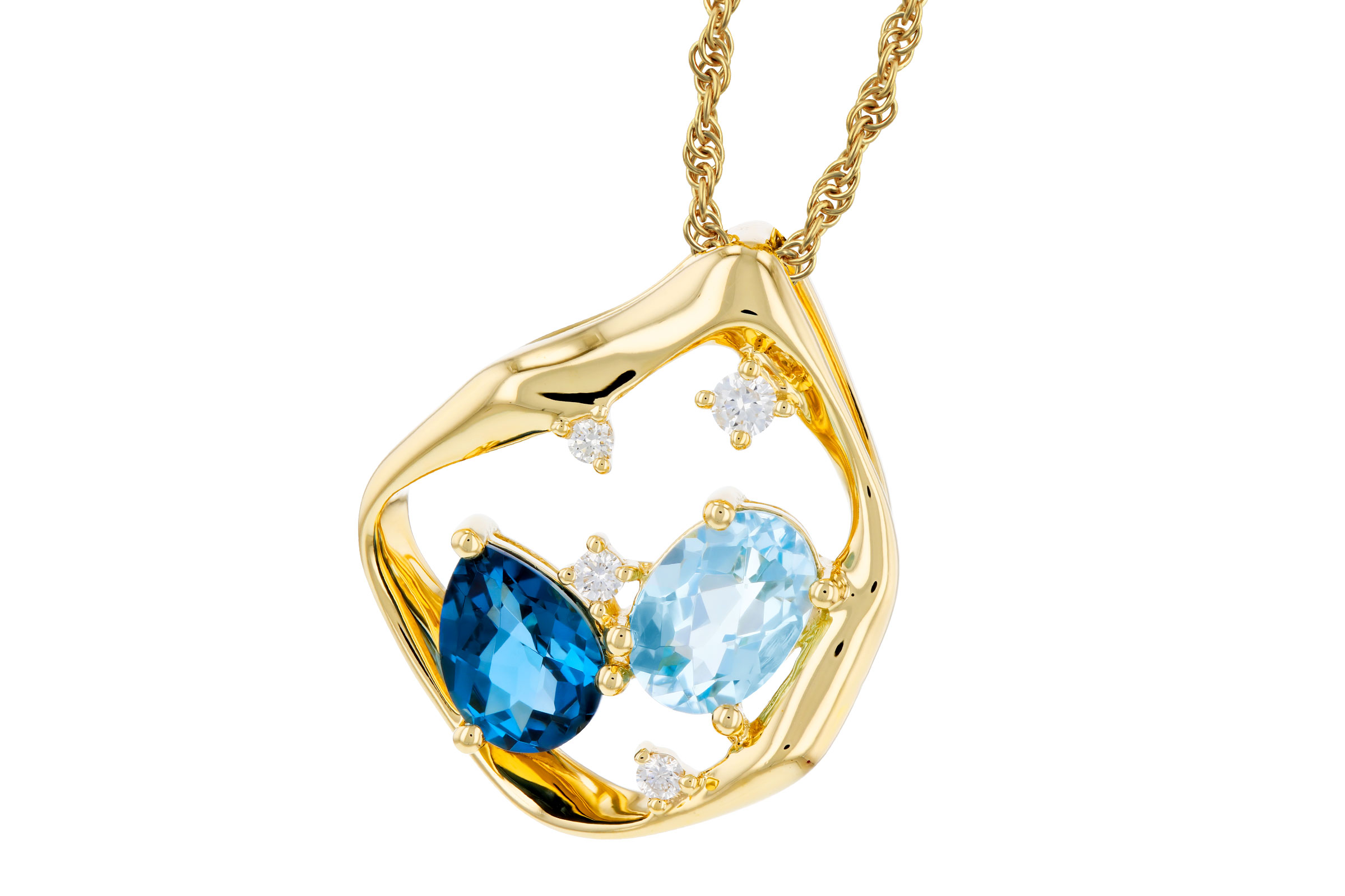 B321-67192: NECKLACE 1.60 TW BLUE TOPAZ 1.67 TGW (7x5MM BT)