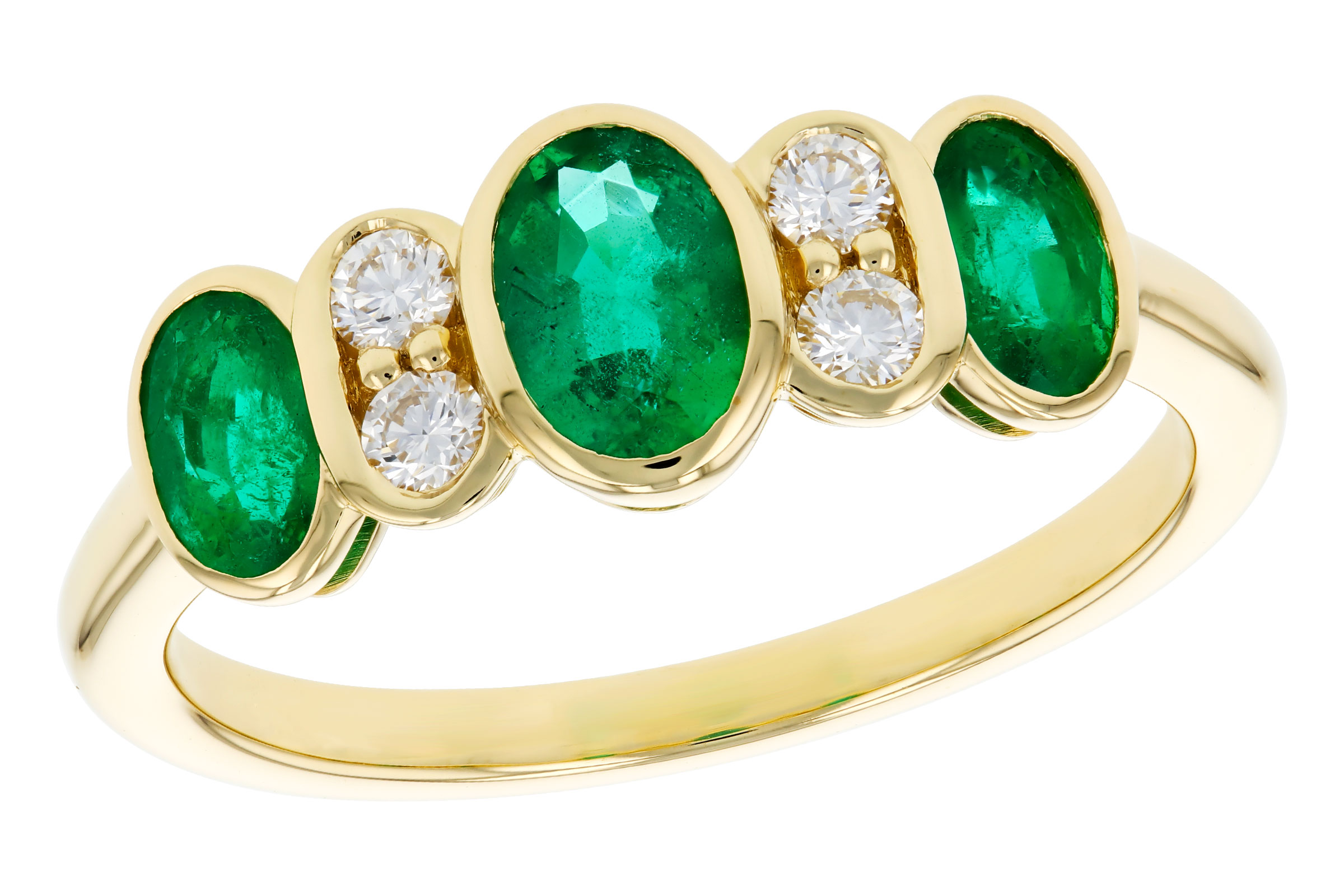 B321-67210: LDS RG .90 TW EMERALD 1.05 TGW