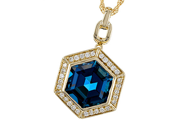 C320-75410: NECK 3.40 LONDON BLUE TOPAZ 3.55 TGW (9MM LBT)