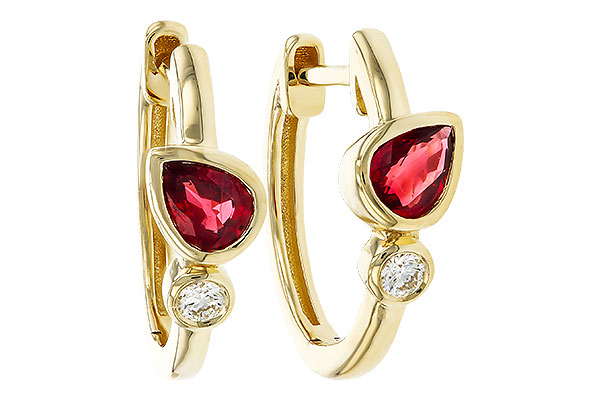 C320-78174: EARRINGS .48 RUBY .54 TGW