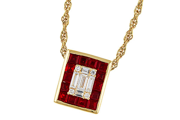 C320-80865: NECKLACE .82 RUBY TW 1.00 TGW