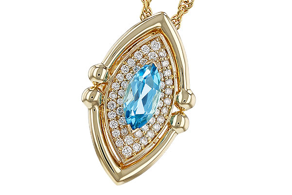 C320-81747: NECKLACE .54 BLUE TOPAZ .70 TGW (8x4MM BT)