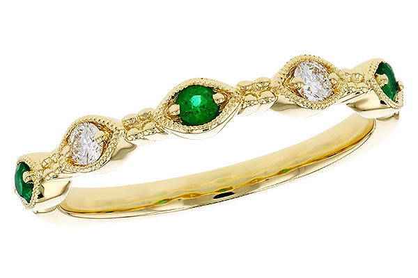 C321-64528: LDS WED RG .10 TW EMERALD .19 TGW