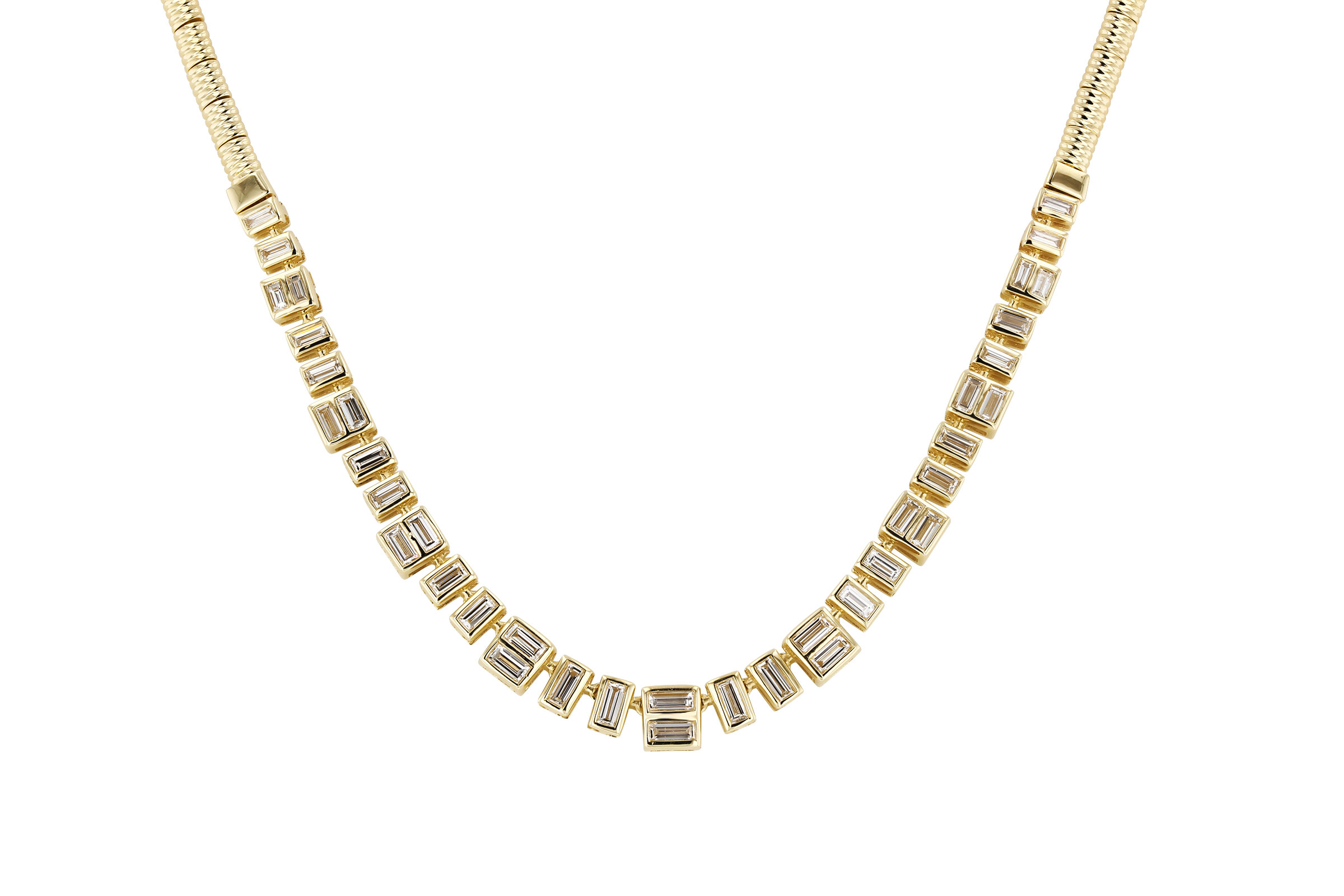 C321-66310: NECKLACE 1.80 TW BAGUETTES (17")