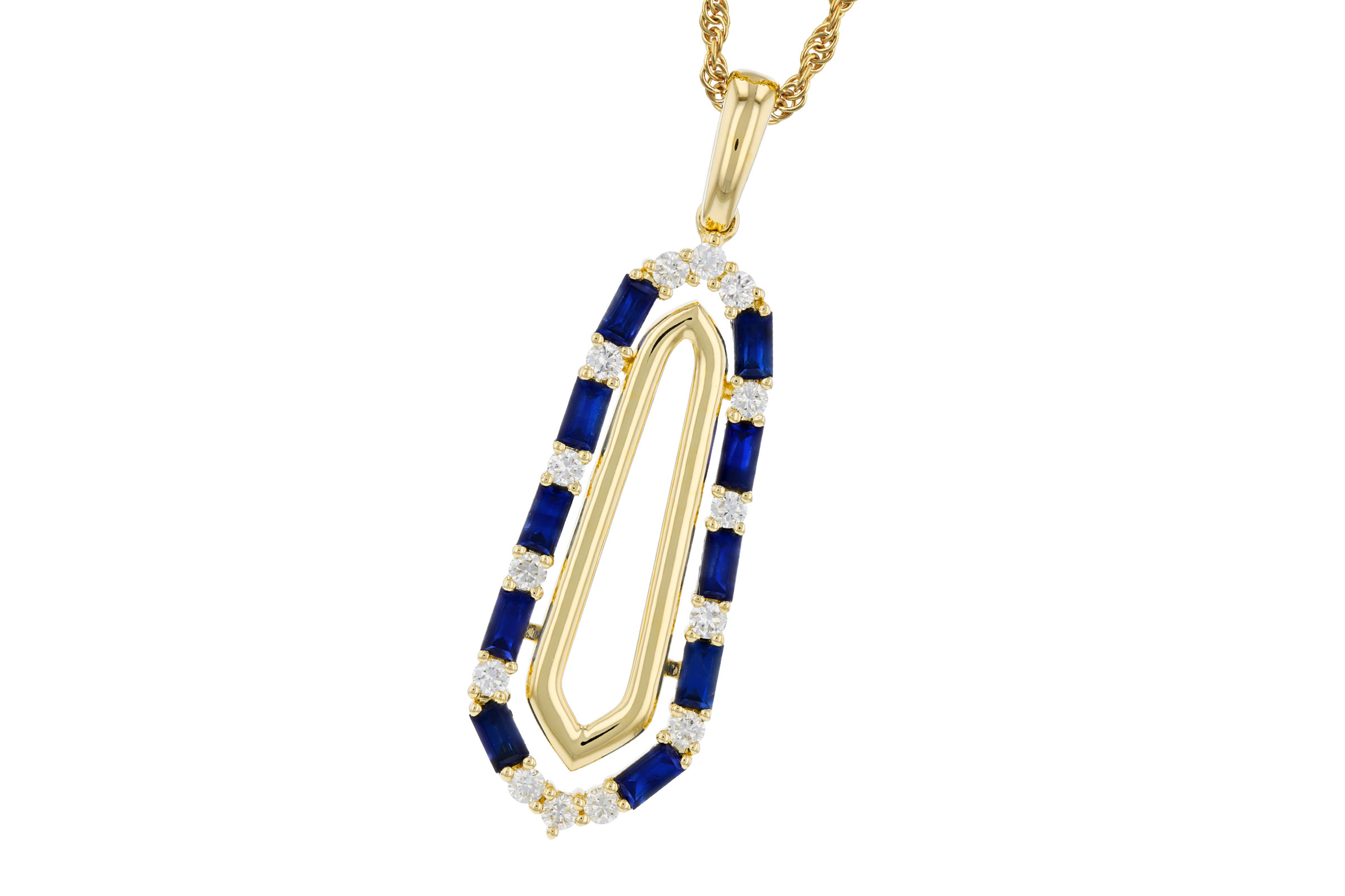 C321-67228: NECKLACE .74 TW SAPPHIRE .94 TGW