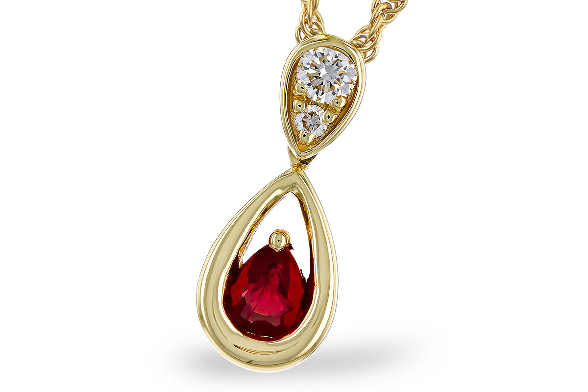 D320-76310: NECKLACE .20 RUBY .26 TGW (4x3 RUBY)