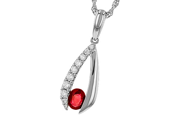 D320-78174: NECKLACE .34 RUBY .50 TGW (5x4 RUBY)
