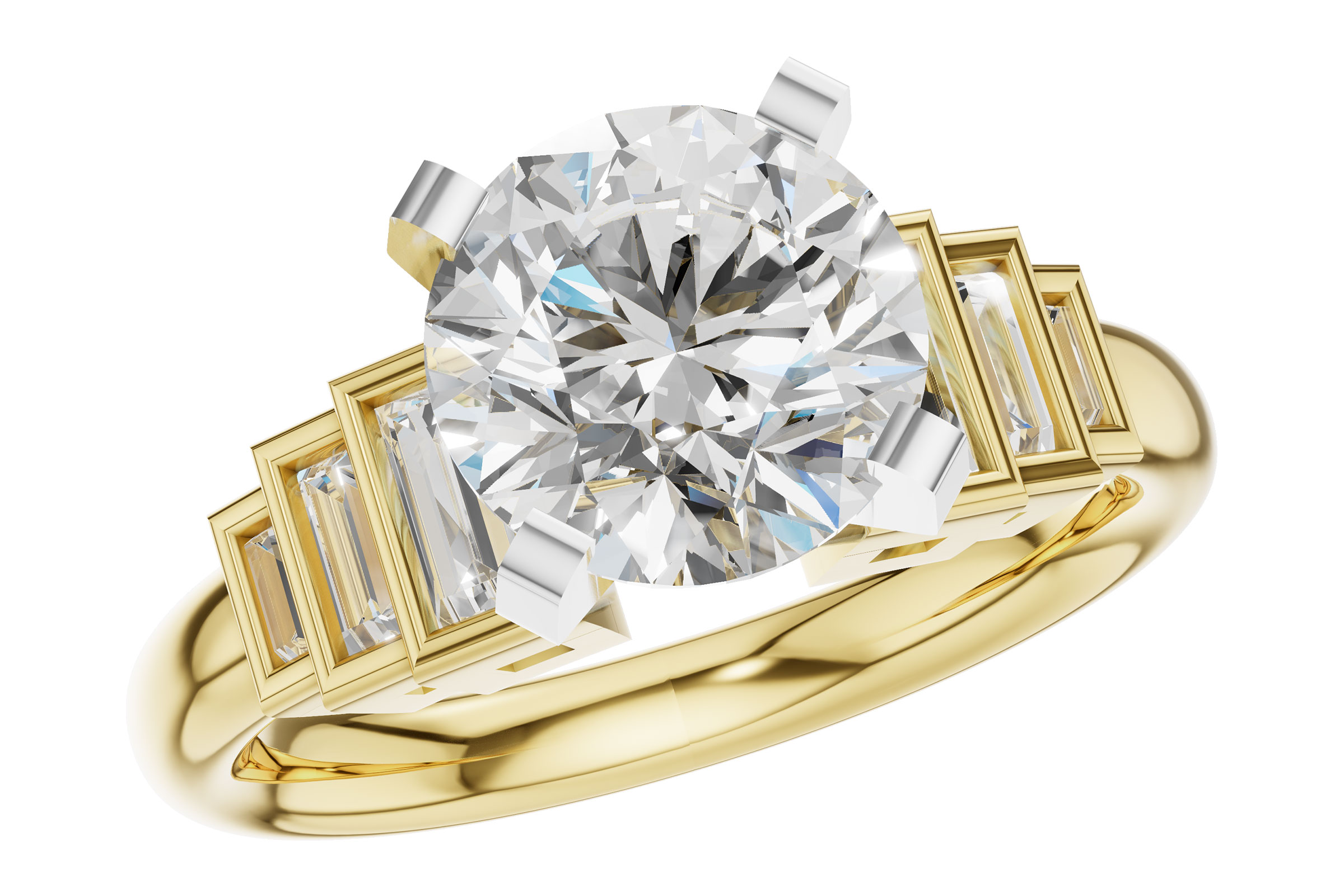 D321-65374: LDS SEMI DIA RG .26 TW BAGUETTES
