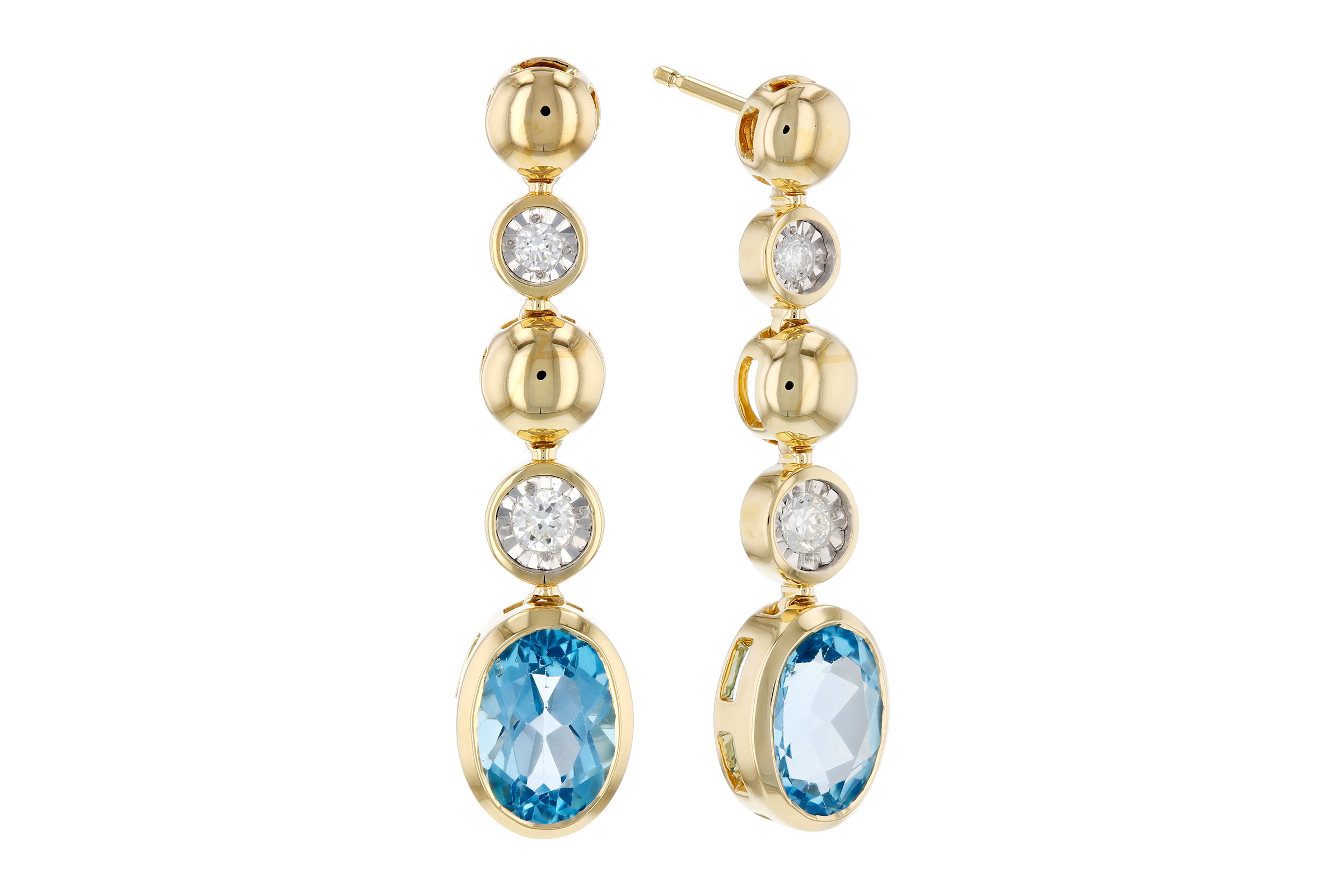 D321-65428: EARRINGS 1.66 TW BLUE TOPAZ 1.76 TGW