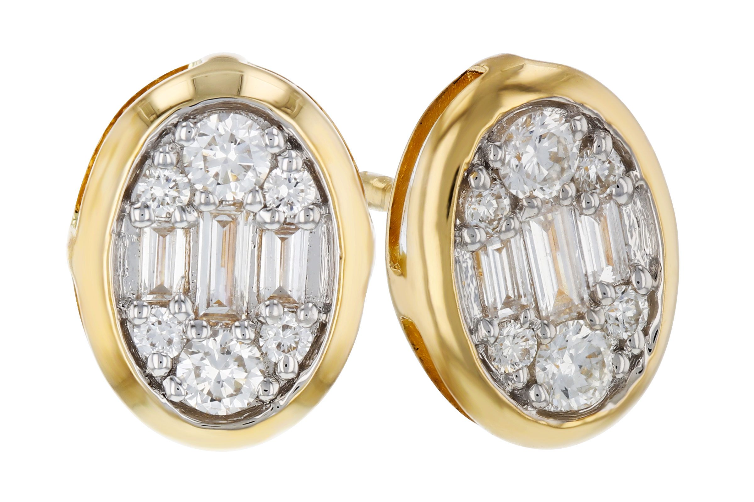 D321-66337: EARRINGS .08 TW BAGUETTE .24 TW