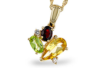 E320-76301: NECKLACE .79 SEMI PREC (CIT,PER,GAR) .82 TGW