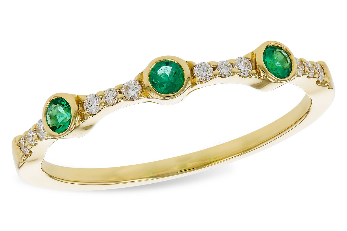 E320-76310: LDS WED RG .11 EMERALD .20 TGW