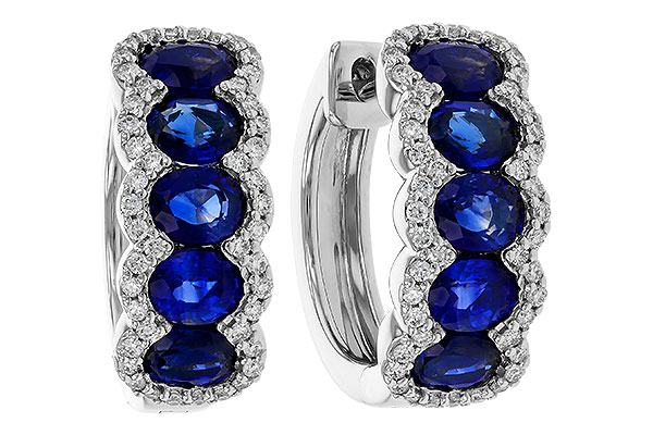 E320-80819: EARRINGS 2.32 TW SAPPHIRE 2.57 TGW