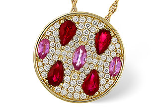 E320-81737: NECK 1.42 TW PRECIOUS (RUBY & PINK SAPP) 1.82 TGW