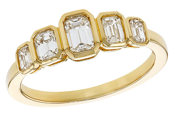 E320-81783: LDS DIA WED RG .90 TW EMERALD CUTS