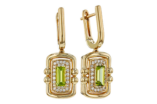 E321-64501: EARRINGS .71 TW PERIDOT .88 TGW (6x3MM PER)