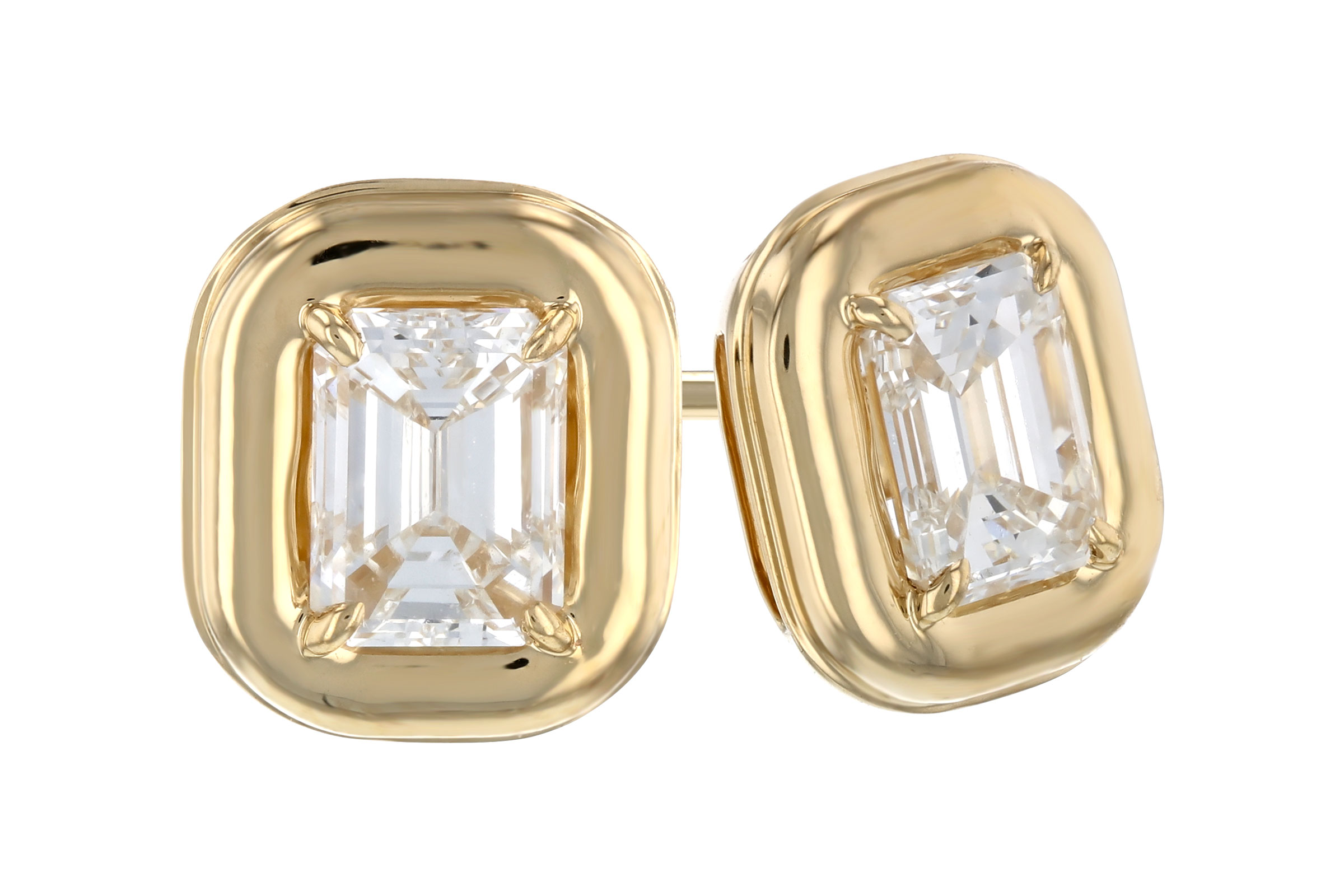 E321-67192: EARRINGS .48 TW EMERALD CUT DIA
