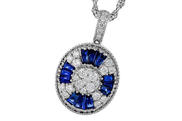F320-79983: NECKLACE .56 TW SAPPHIRE .80 TGW