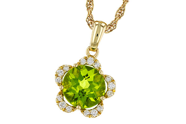 F320-81737: NECKLACE 2.16 PERIDOT 2.28 TGW (8MM RD)