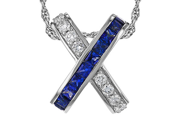 F320-81755: NECKLACE .60 TW SAPPHIRE .77 TGW