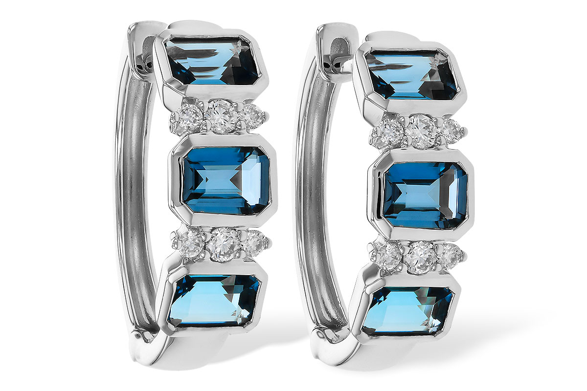 G320-75428: EARRINGS 1.37 TW LONDON BLUE TOPAZ 1.48 TGW