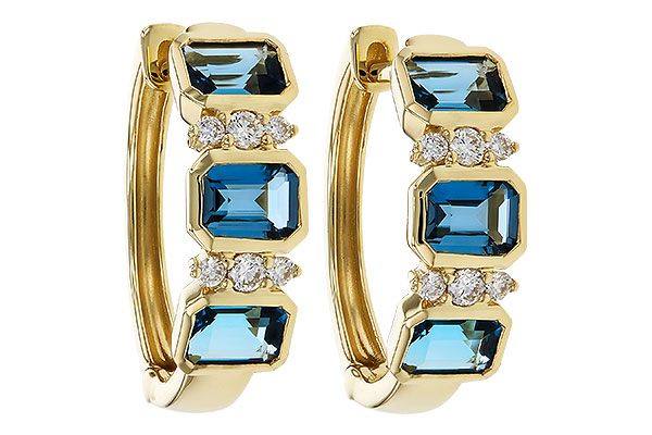 G320-75428: EARRINGS 1.37 TW LONDON BLUE TOPAZ 1.48 TGW
