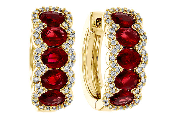 G320-79992: EARRINGS 2.20 TW RUBY 2.45 TGW