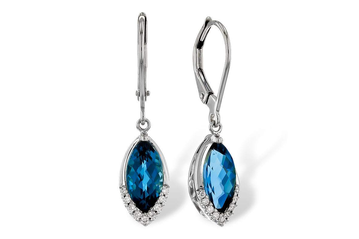 G320-80901: EARR 2.42 TW LONDON BLUE TOPAZ 2.50 TGW (9x5MM MQ)