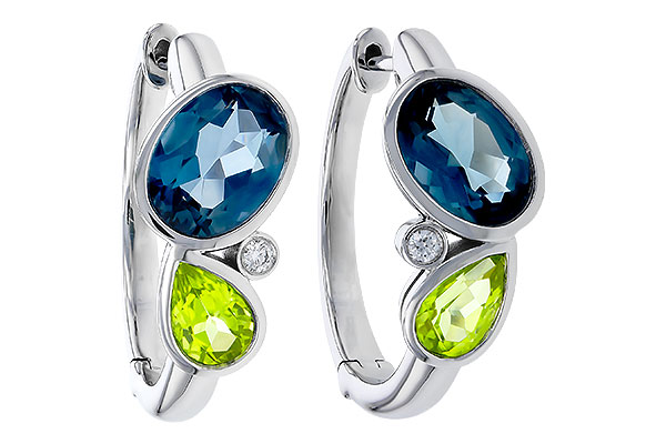 G320-81783: EARRINGS 2.97 SEMI-PREC (PER,LBT) 3.00 TGW