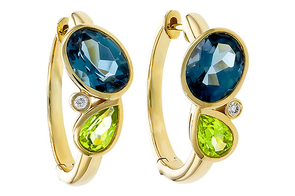 G320-81783: EARRINGS 2.97 SEMI-PREC (PER,LBT) 3.00 TGW