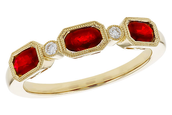 H320-75401: LDS WED RG .72 RUBY .77 TGW (4x3MM RUBY)