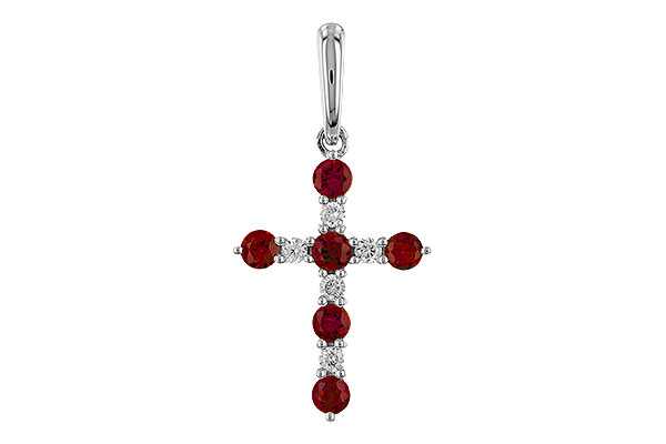 H320-75419: PENDANT .34 TW RUBY .42 TGW