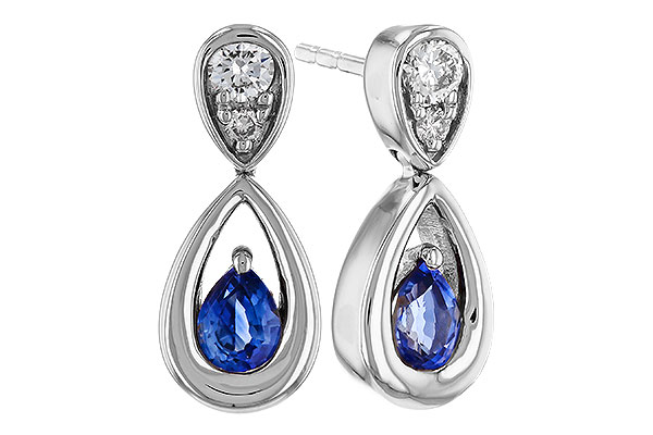 H320-76310: EARRINGS .42 SAPPHIRE .54 TGW (4x3 SAPP)