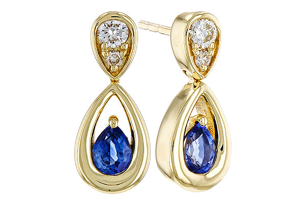 H320-76310: EARRINGS .42 SAPPHIRE .54 TGW (4x3 SAPP)