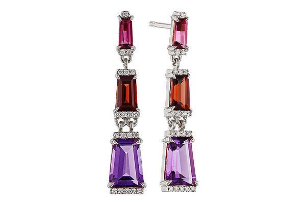 H320-77246: EARRINGS 1.98 SEMI-PREC (PT,GT,AMY) 2.05 TGW
