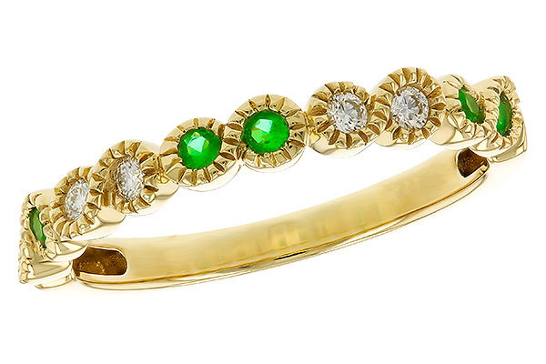 H320-79973: LDS WED RG .11 TW EMERALD .20 TGW