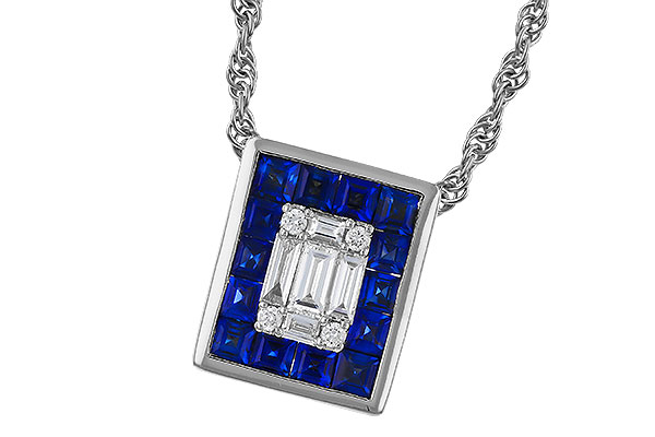 H320-80864: NECKLACE .84 SAPPHIRE TW 1.02 TGW