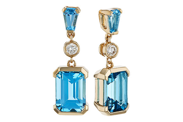 H320-80873: EARRINGS 2.37 TW BLUE TOPAZ 2.44 TGW