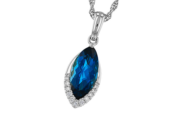 H320-80901: NECK 2.14 LONDON BLUE TOPAZ 2.20 TGW (12x6MM MQ)