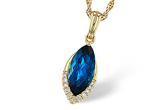 H320-80901: NECK 2.14 LONDON BLUE TOPAZ 2.20 TGW (12x6MM MQ)
