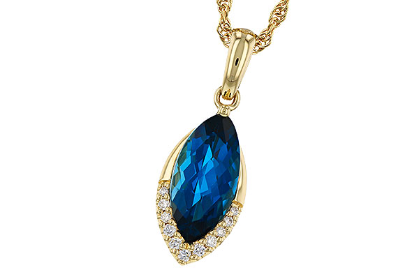 H320-80901: NECK 2.14 LONDON BLUE TOPAZ 2.20 TGW (12x6MM MQ)