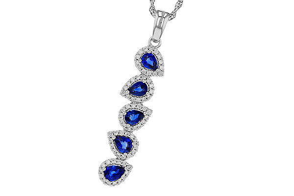 H320-81810: NECKLACE .95 TW SAPPHIRE 1.19 TGW