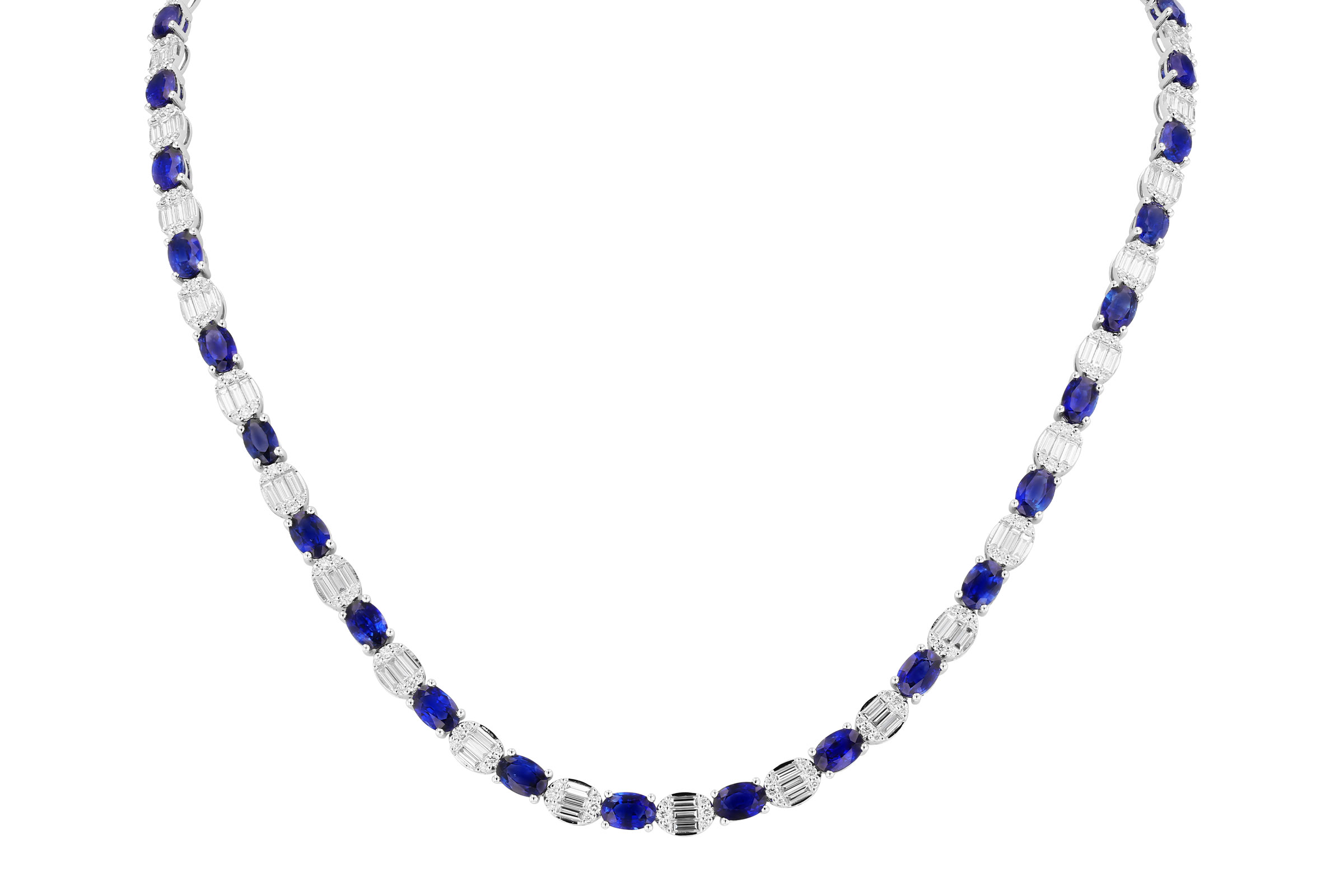 H321-66273: NECKLACE 17.68 TW SAPPHIRE 21.82 TGW (17")