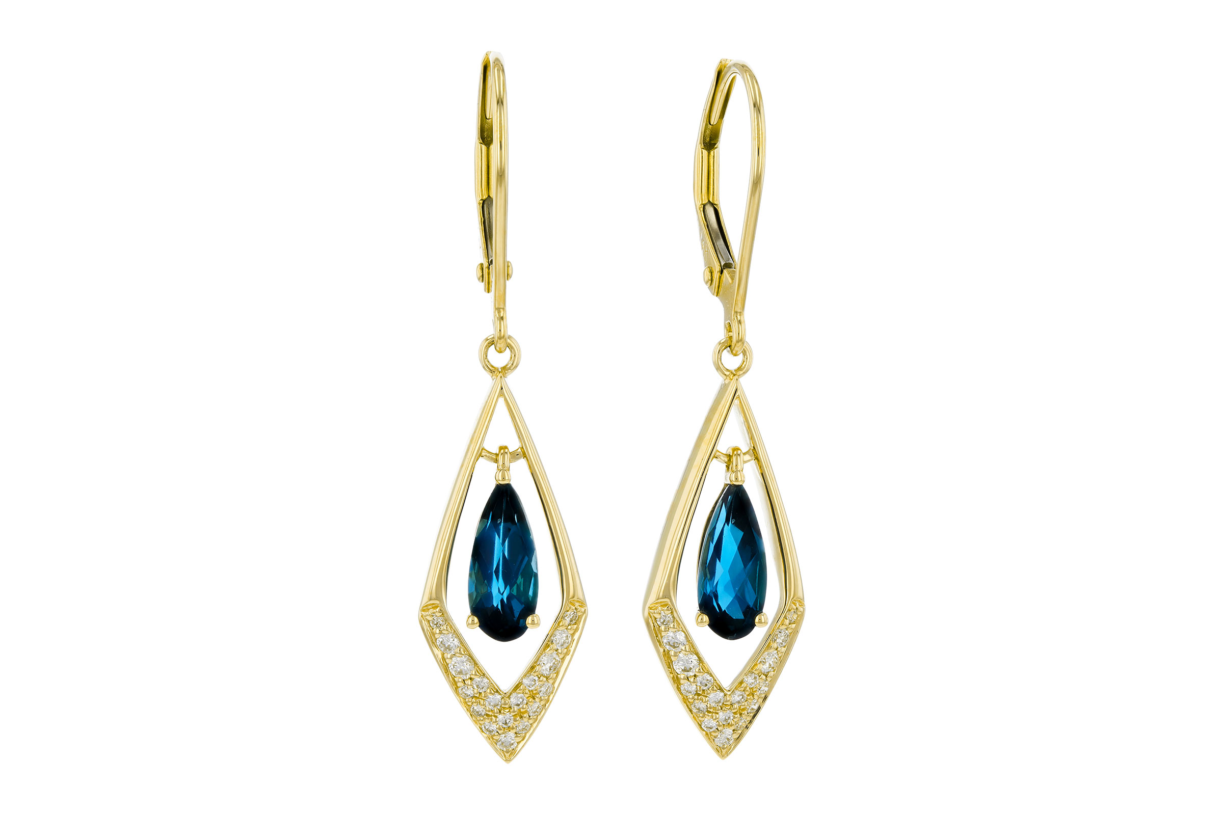 H321-66292: EARR 1.07 TW LONDON BLUE TOPAZ 1.22 TGW