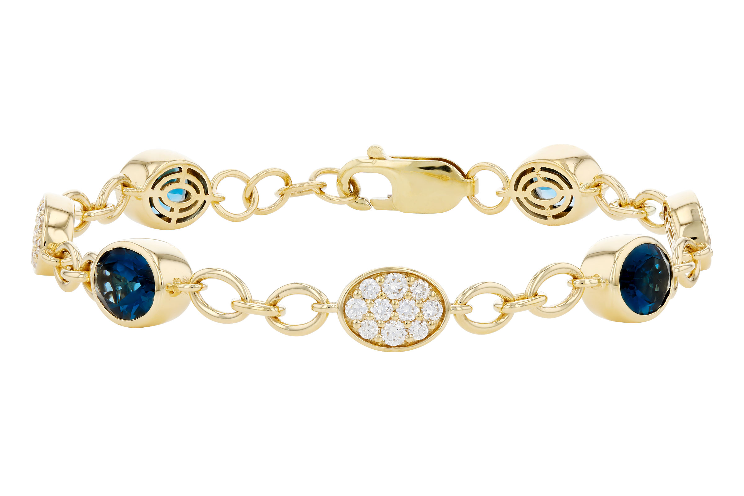 H321-67237: BRACELET 5.24 TW LONDON BLUE TOPAZ 6.00 TGW (7")