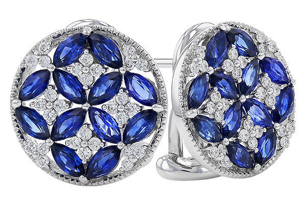 K320-74537: EARRINGS 2.07 TW SAPPHIRE 2.37 TGW